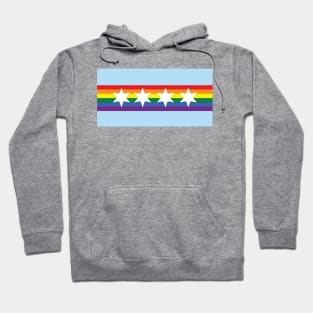 City of Chicago Flag for Gay Pride Hoodie